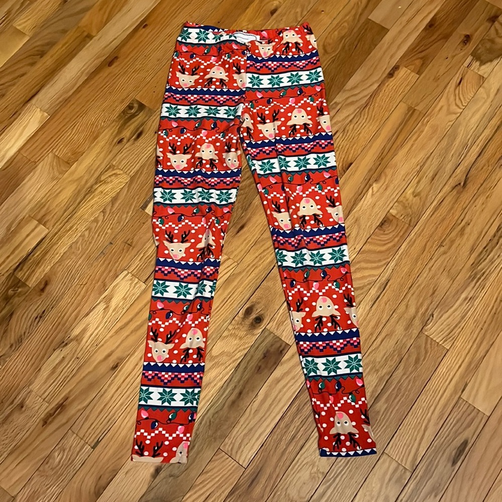 Christmas leggings ugly sweater print with reindeer size small by Derek Heart